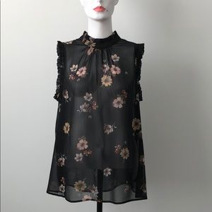 Floral ruffle blouse